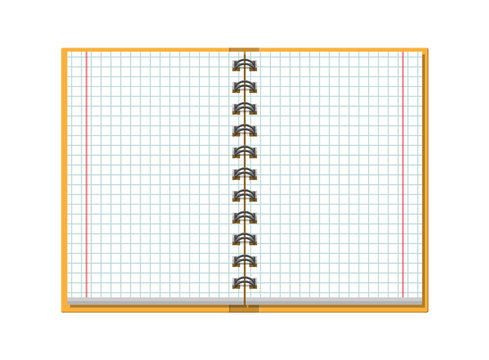 Notebook checked school paper.