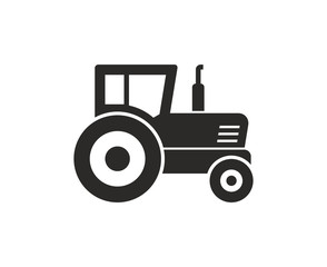 Tractor icon, Monochrome style. isolated on white background