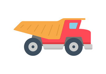 Dump truck icon, Flat style. isolated on white background 