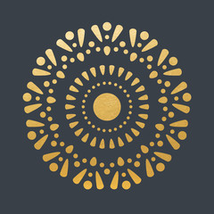Beautiful Golden Decoration Ornament. Vector. Christmas. Oriental.
