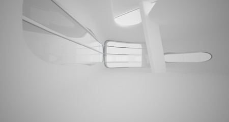 White smooth abstract architectural background. 3D illustration and rendering
