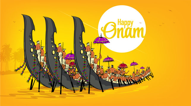 Onam South Indian Festival, Boat race, Vallam-kali team kerala.