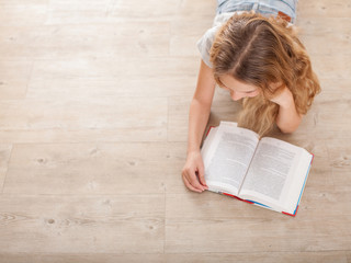 Child reading book
