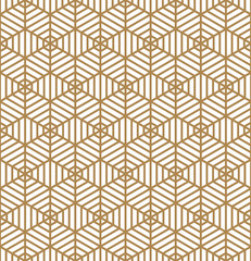 Seamless abstract geometric pattern in golden color