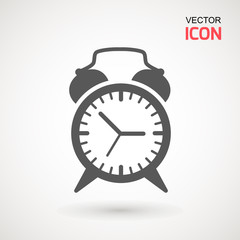 Alarm Clock icon vector, Flat design style. Simple watch icon. Wake up, get up concept, Time sign isolated on white background.