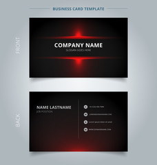 Namecard template technology red and black pattern background.