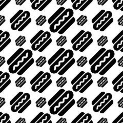 Hot Dog Icon Seamless Pattern