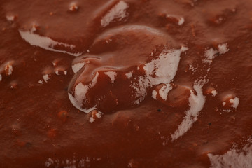 Surface coated with the barbecue sauce