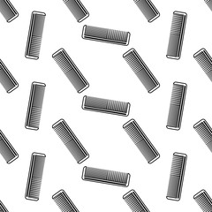 Hairbrush Icon Seamless Pattern, Comb Icon