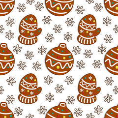 Gingerbread candy seamless pattern 