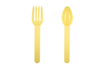 new yellow design spoon and fork for kitchenware