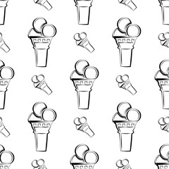 Ice Cream Cone Icon Seamless Pattern