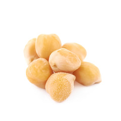 Pile of cooked chick peas isolated
