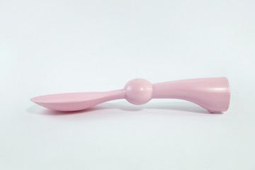 pink rabbit design plastic spoon for kitchenware