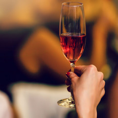 Champagne in hand