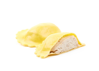 Cheese ravioli composition isolated