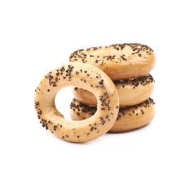 Poppy seeds bagel isolated