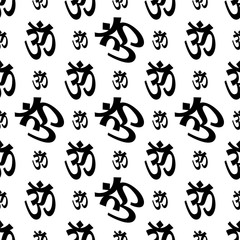 Aum (Om) The Holy Motif Seamless Pattern