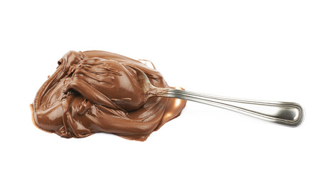 Spread chocolate cream butter isolated