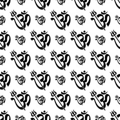 Aum (Om) The Holy Motif Seamless Pattern