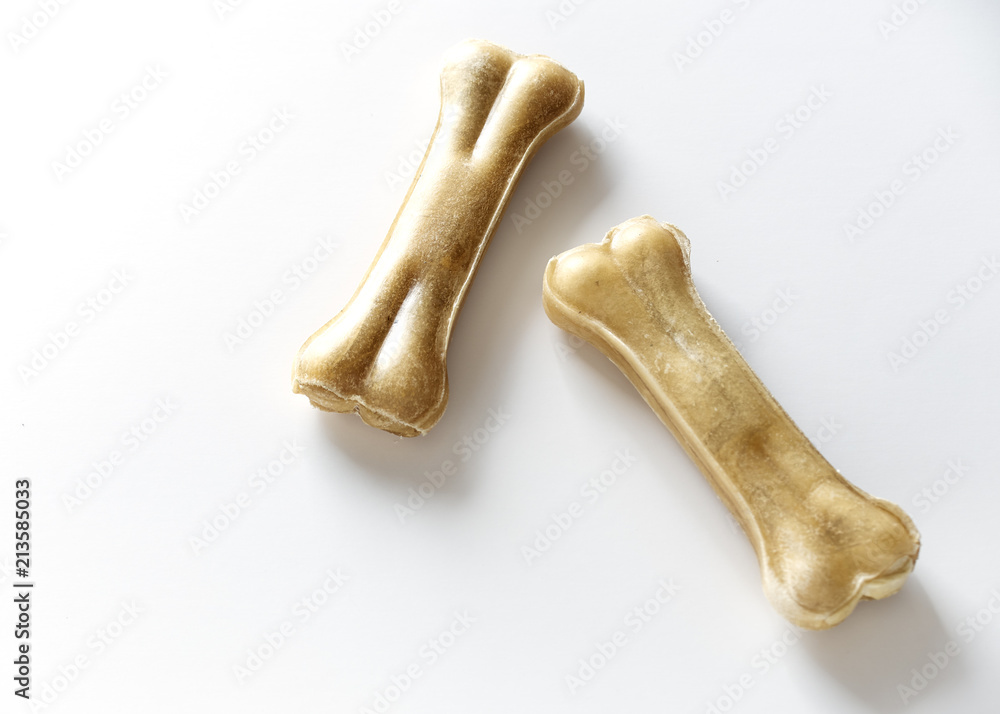 Wall mural dog food bones isolated on white