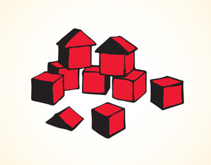 Children's cubes. Vector drawing