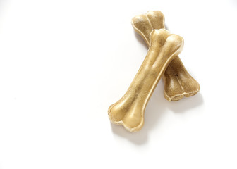 dog food bones isolated on white