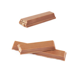 Chocolate coated wafer isolated