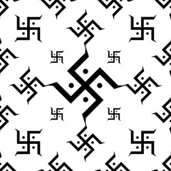 Swastica Symbol The Holy Motifseamless Pattern