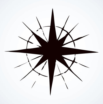 Compass Icon. Vector sketch