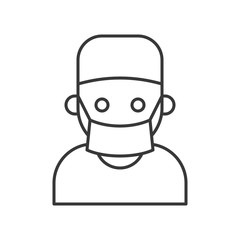 dentist or surgeon, simple outline icon