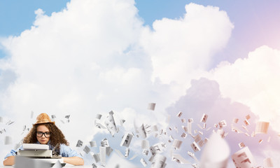 Creative inspiration of young female writer.