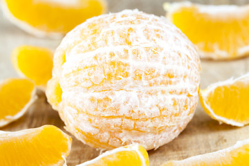 peeled tangerine