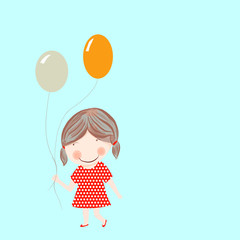 Girl with balloons
