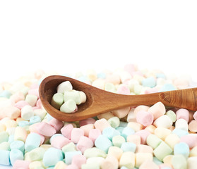 Pile of mini marshmallows isolated