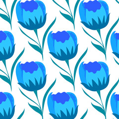 Tulip Field Seamless Pattern