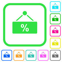 hanging discount table vivid colored flat icons