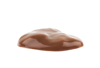 Puddle of chocolate pudding isolated