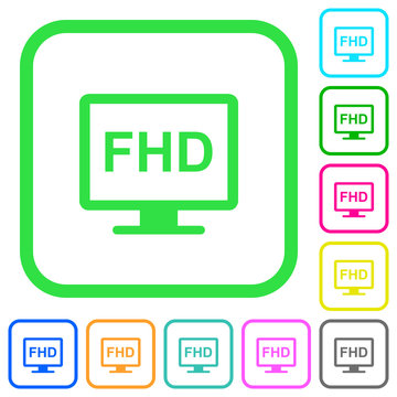 Full HD display vivid colored flat icons