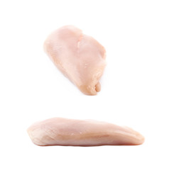 Slice of raw chicken meat isolated