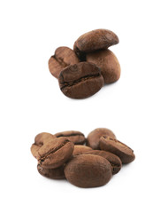 Fototapeta na wymiar Pile of coffee beans isolated