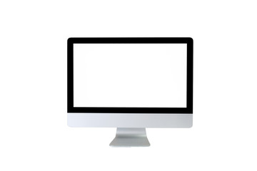 Flat screen Modern computer monitor. Computer display isolated on white background.Real computer on white background.
