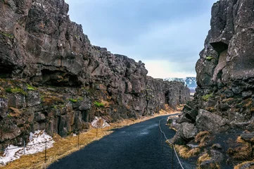 Papier peint adhésif Atlantic Ocean Road Pingvellir (Thingvellir) National Park, Tectonic Plates in Iceland.
