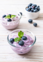 yogurt with fresh blueberries