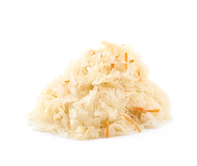 Pile of german sauerkraut isolated