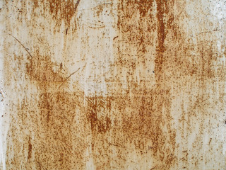 Weathered rusty metal abstract texture. Grunge background with scratches on paint