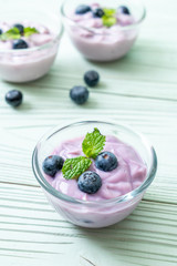 yogurt with fresh blueberries