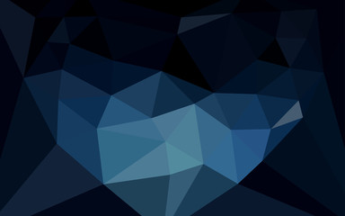 Light BLUE vector polygon abstract background with a heart in a centre.