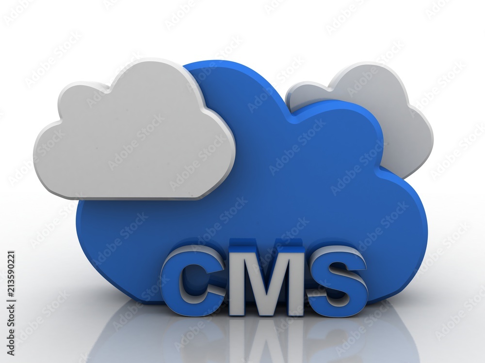 Poster 3d rendering cms cloud