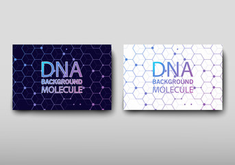 DNA abstract geometric background, layout in A4 set technology brochure flyer design template vector shadow